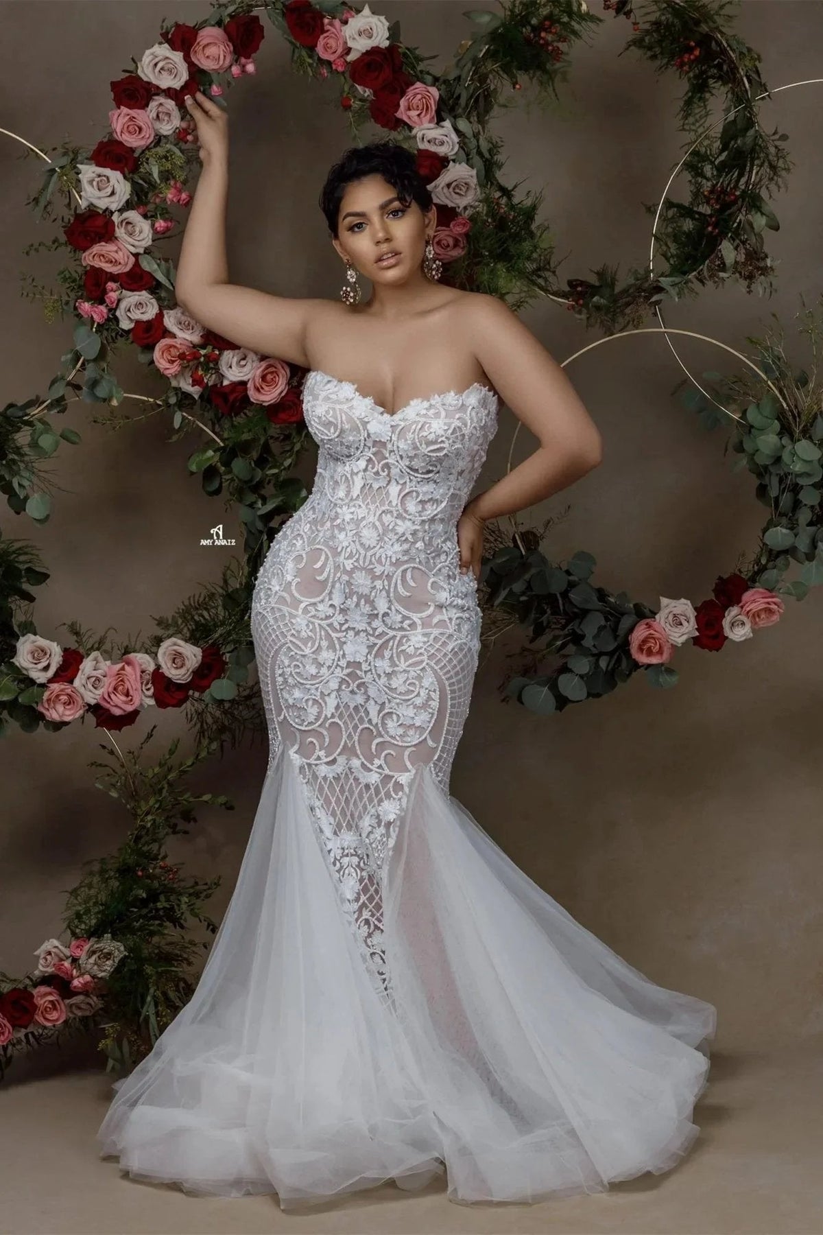 Sexy Sweetheart Sleeveless Lace Mermaid Wedding Dress With Applique (ZD14915) - VelvetHem