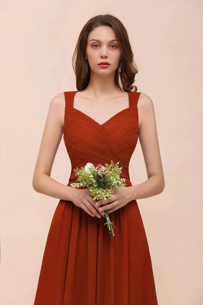 Strap Slim Floor Length Evening Dress for Bride Bridesmaid Dress (ZD13016)