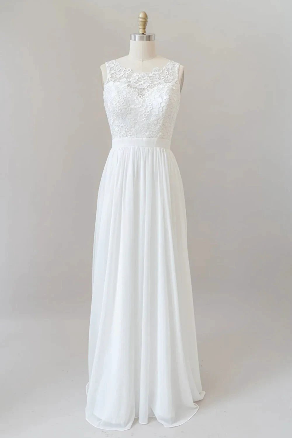 Straps Lace A-line Boho Wedding Dress (ZD15972) - VelvetHem