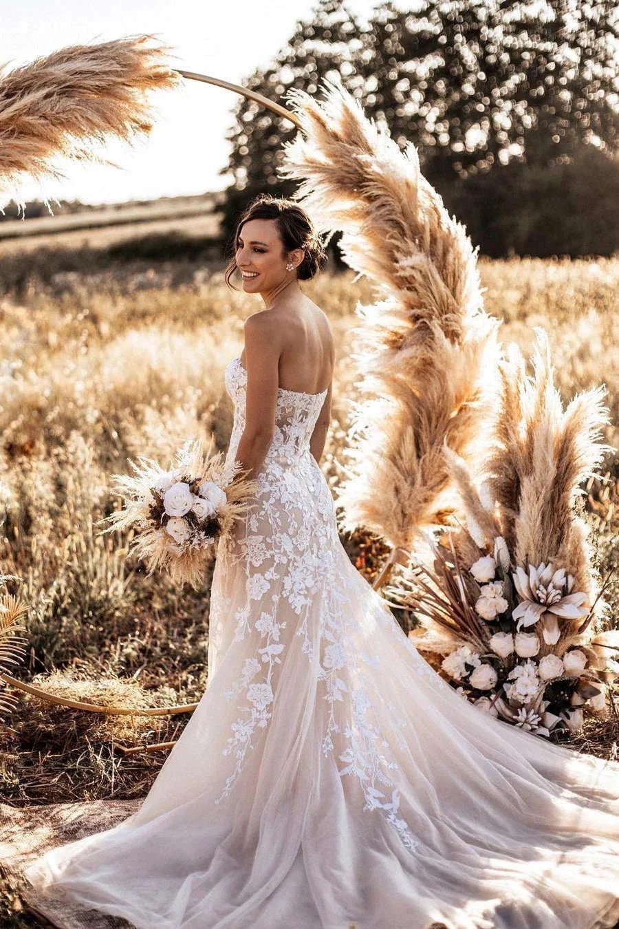 Stylish white Sweeteart Tulle Lace Wedding Dress (ZD14703)