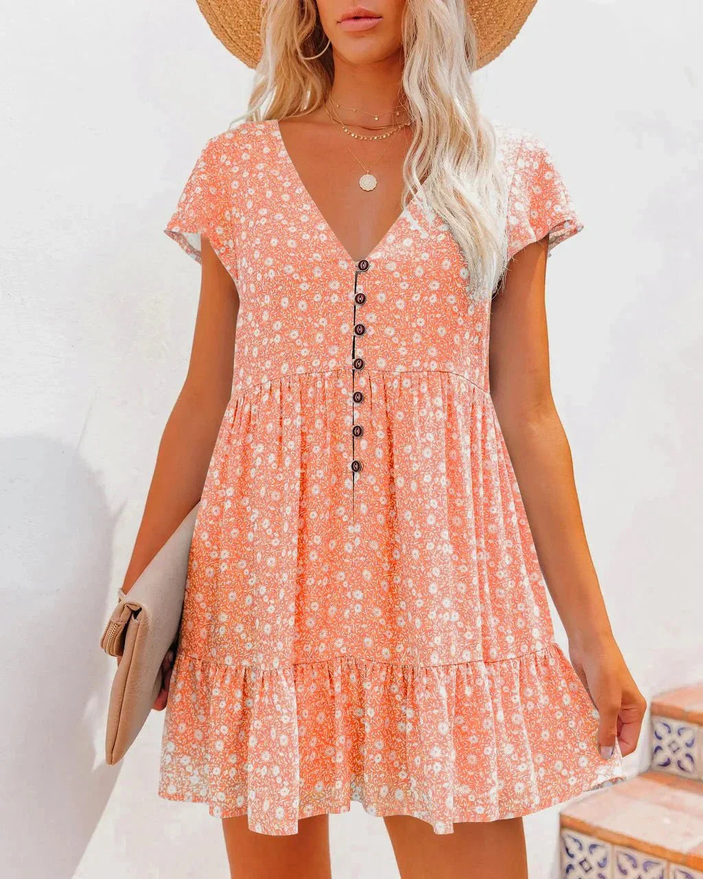 Debora Boho Mini Dress with Ruffles for Women Stylish Outfit