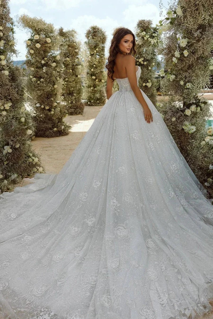 Sweetheart A-line Lace Wedding Dress With Sleeves (ZD14509)