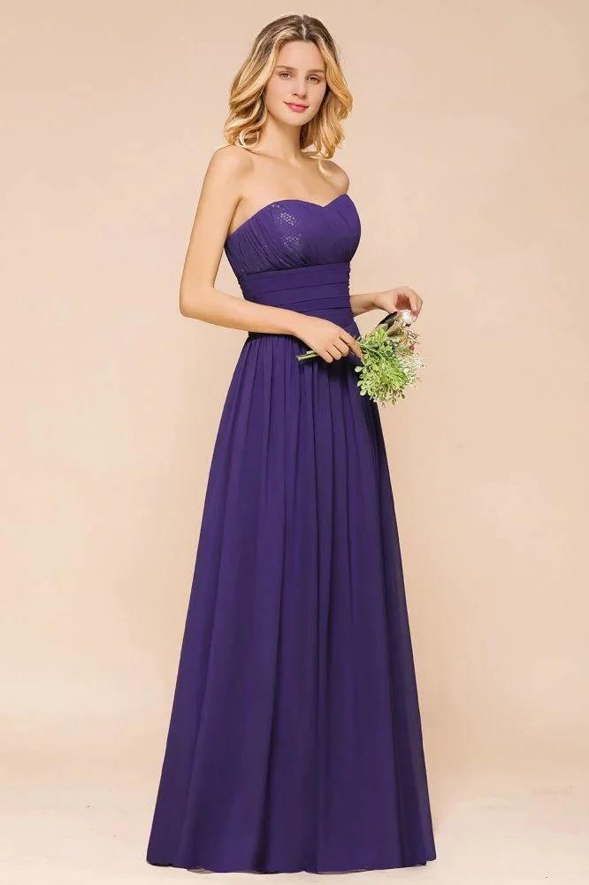 Sweetheart Chiffon Garden Bridesmaid Dress Strapless Party Dress (ZD12971)