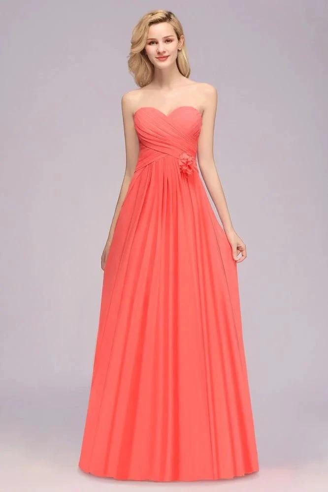 Sweetheart Sleeveless Ruffle Evening Swing Dress Chiffon aline Bridesmaid Dress (ZD13128)