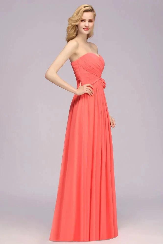 Sweetheart Sleeveless Ruffle Evening Swing Dress Chiffon aline Bridesmaid Dress (ZD13128)