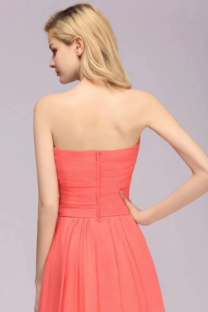 Sweetheart Sleeveless Ruffle Evening Swing Dress Chiffon aline Bridesmaid Dress (ZD13128)