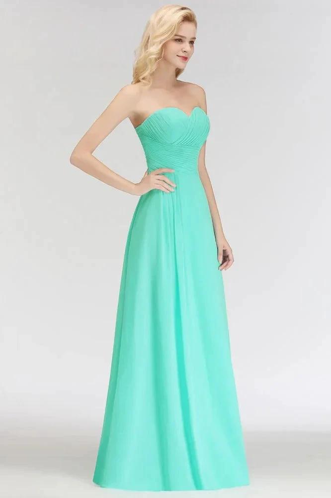 Sweetheart Strapless Floor Length Ruffles Top Bridesmaid Dress (ZD13045)