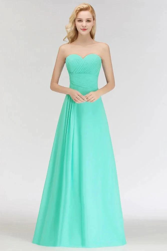 Sweetheart Strapless Floor Length Ruffles Top Bridesmaid Dress (ZD13045)