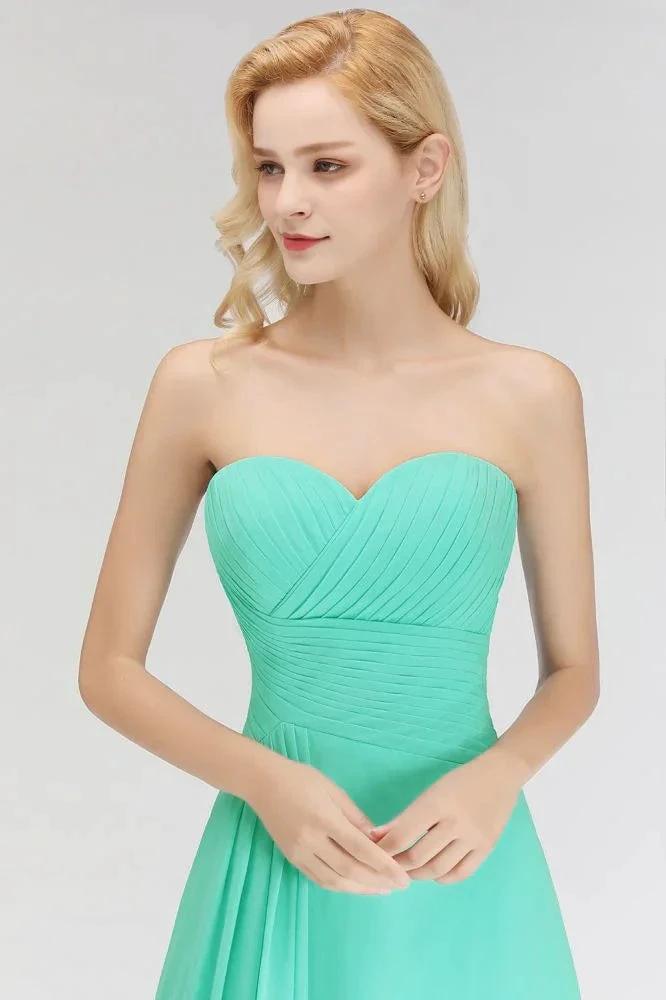 Sweetheart Strapless Floor Length Ruffles Top Bridesmaid Dress (ZD13045)