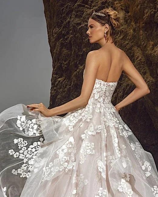 Sweetheart Tulle Floral Wedding Dress Sleeveless Aline Bridal Dress (ZD14758)