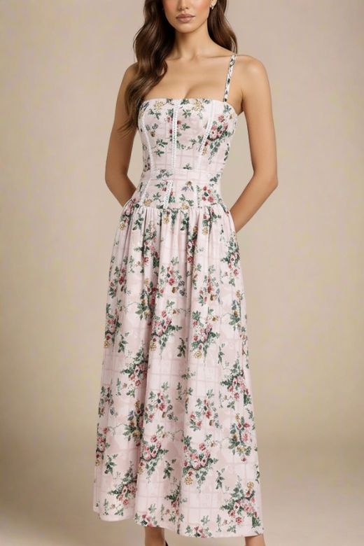 Tasmin Midi Dress - Beige