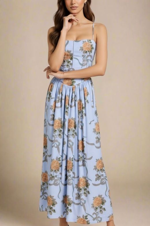 Tasmin Midi Dress - Sky Blue