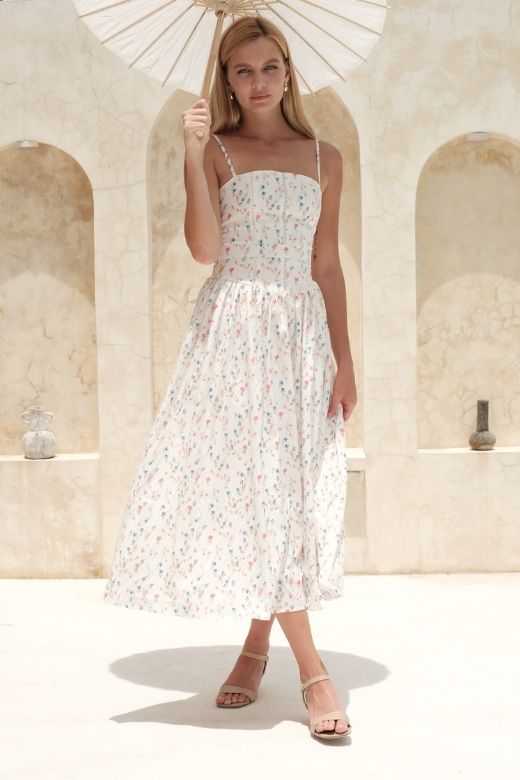 Tasmin Midi Dress - Beige