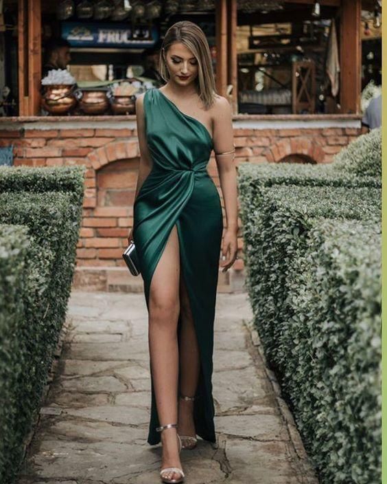 long prom dresses, green evening dresses - VelvetHem