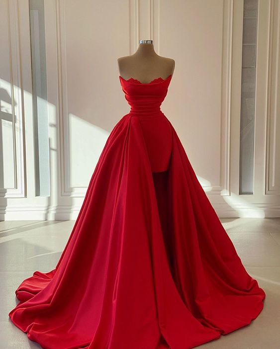 Red prom dress Evening Gown Pageant Dress - VelvetHem
