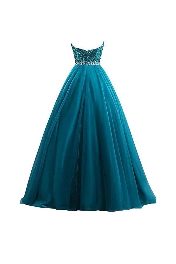 Tulle Sequin Ball Gown Prom Dresses Evening Gown (ZD13164)