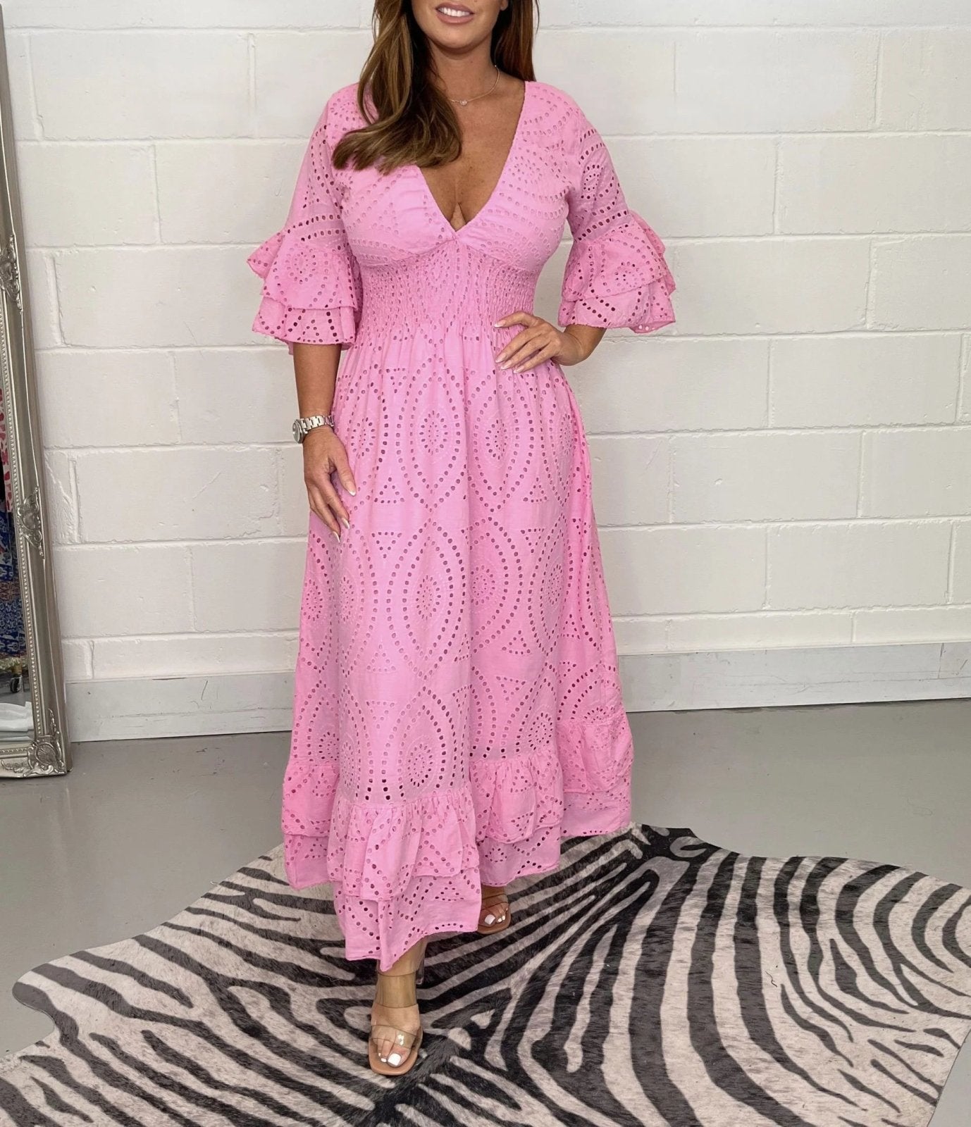 Nora Fashionable Dress with Ruffled Sleeves for Women Streetwear Style
