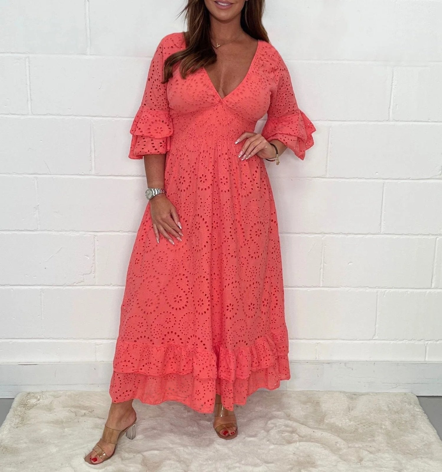 Nora Fashionable Dress with Ruffled Sleeves for Women Streetwear Style