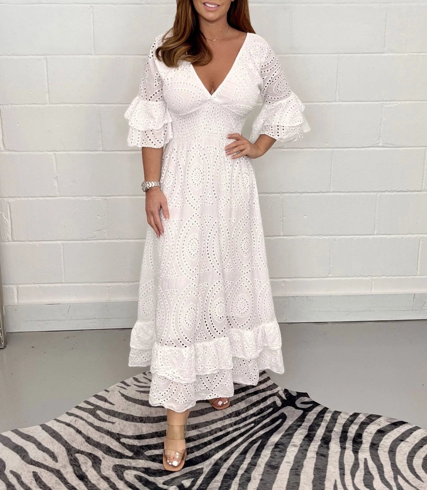 Nora Fashionable Dress with Ruffled Sleeves for Women Streetwear Style