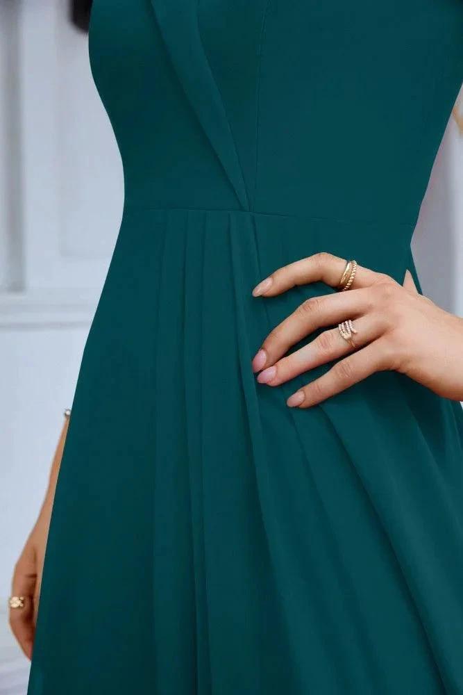 Women's thin strap off the shoulder bridesmaid mopping the floor evening dress 28093 (ZD17015)